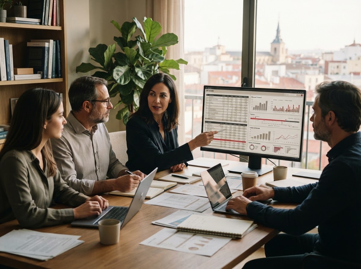 ElCronista — equipo analizando paneles de datos financieros